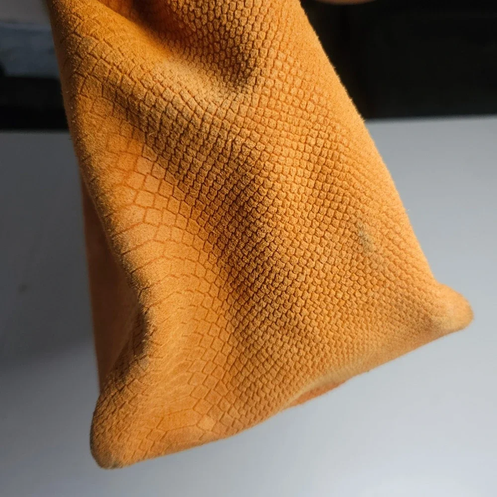 Sundance Orange Snakeskin Embossed‎ Leather Shoulder Bag Made in Italy Boho Hobo